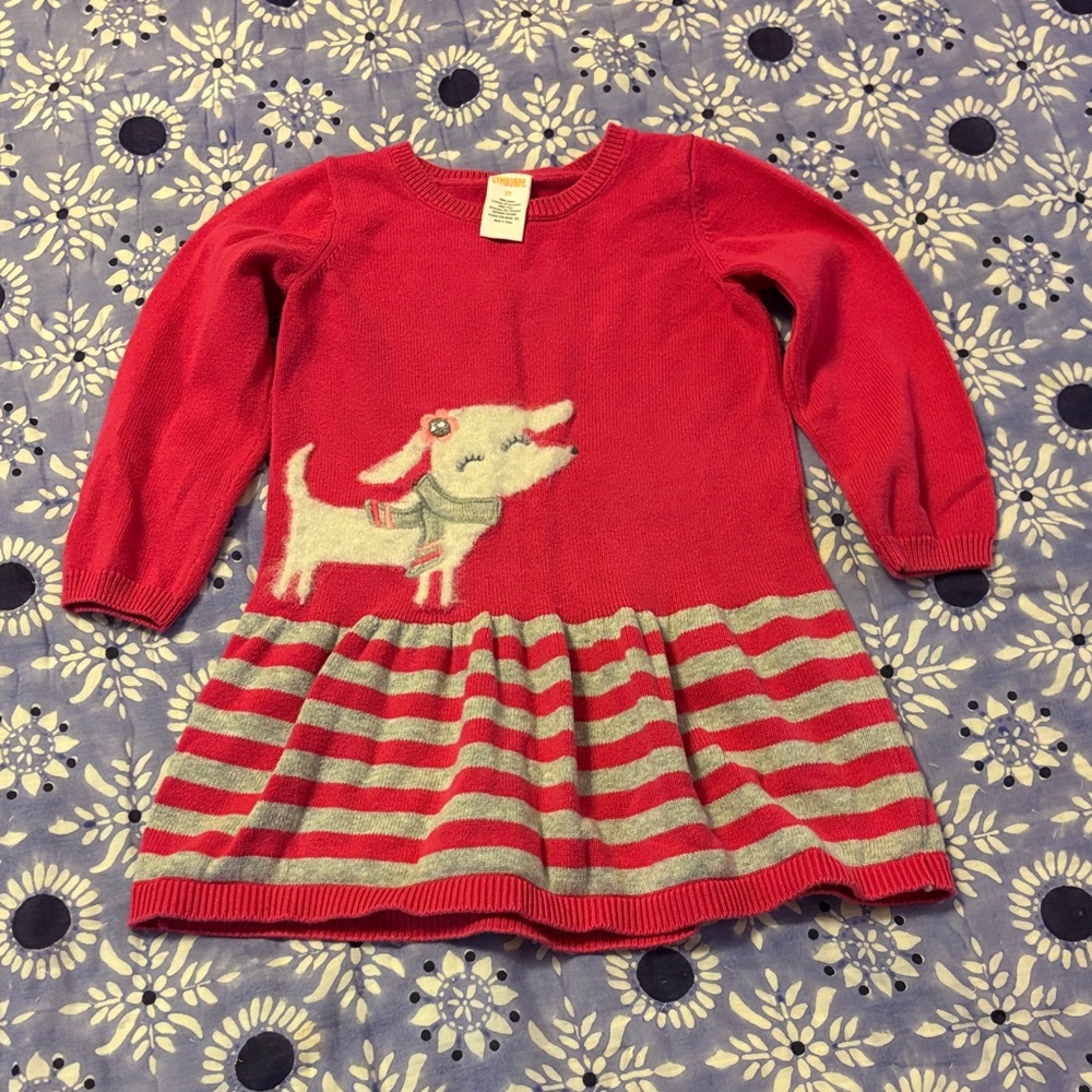 Gymboree 3T Knit Pink Poodle Dress EUC
